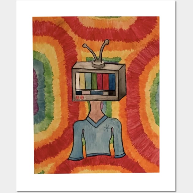 TV head girl Wall Art by art for clownz